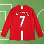 Manchester United 2007/08 Retro Home Long Sleeve Jersey – Ronaldo 7 / Rooney 10