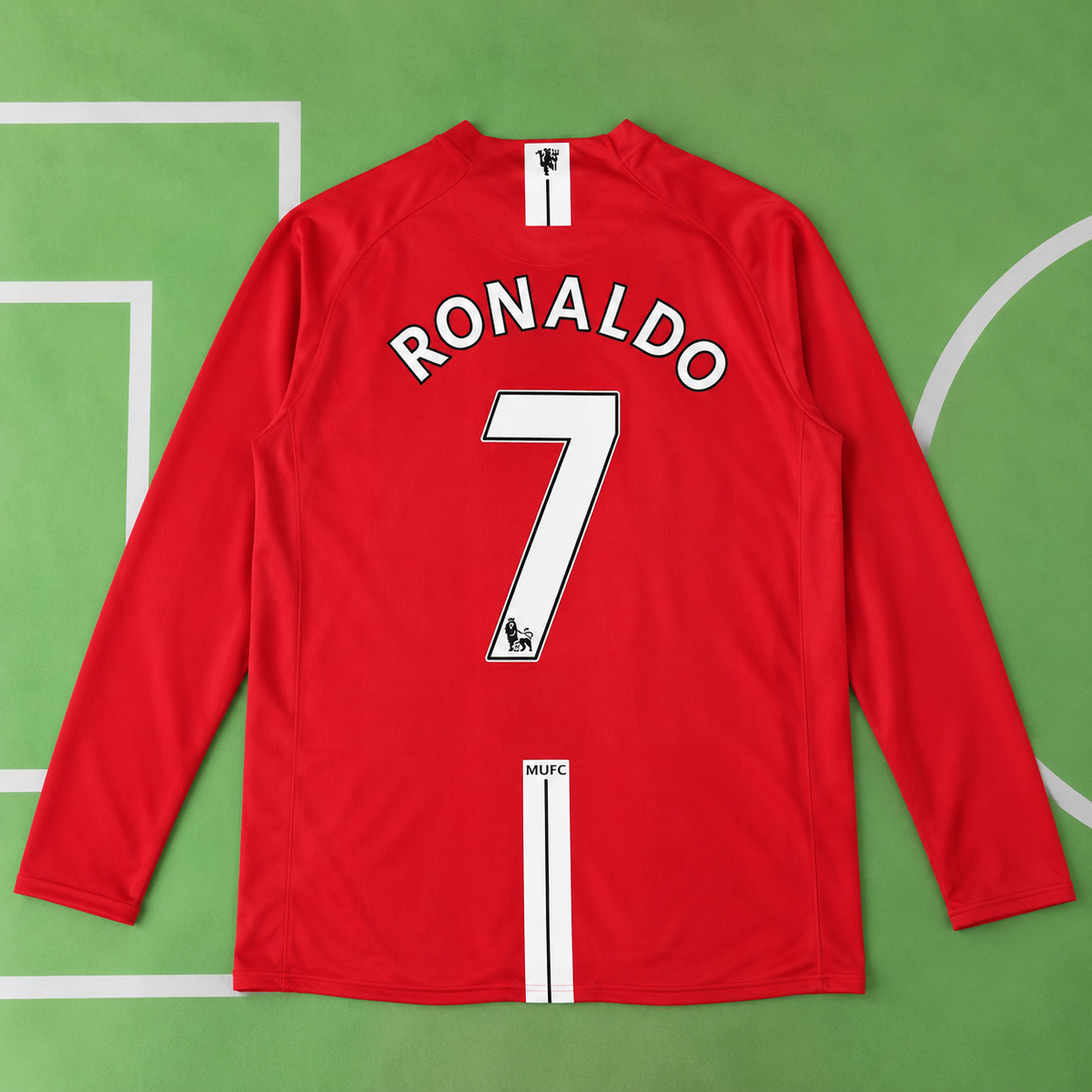 Manchester United 2007/08 Retro Home Long Sleeve Jersey – Ronaldo 7 / Rooney 10