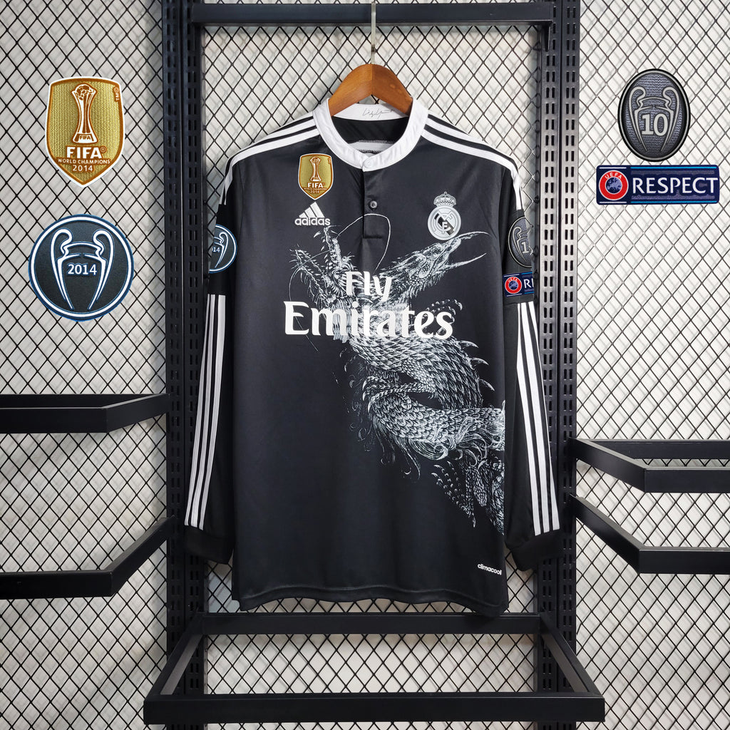 Real Madrid 2014-2015 Away Long Sleeve Dragon Jersey