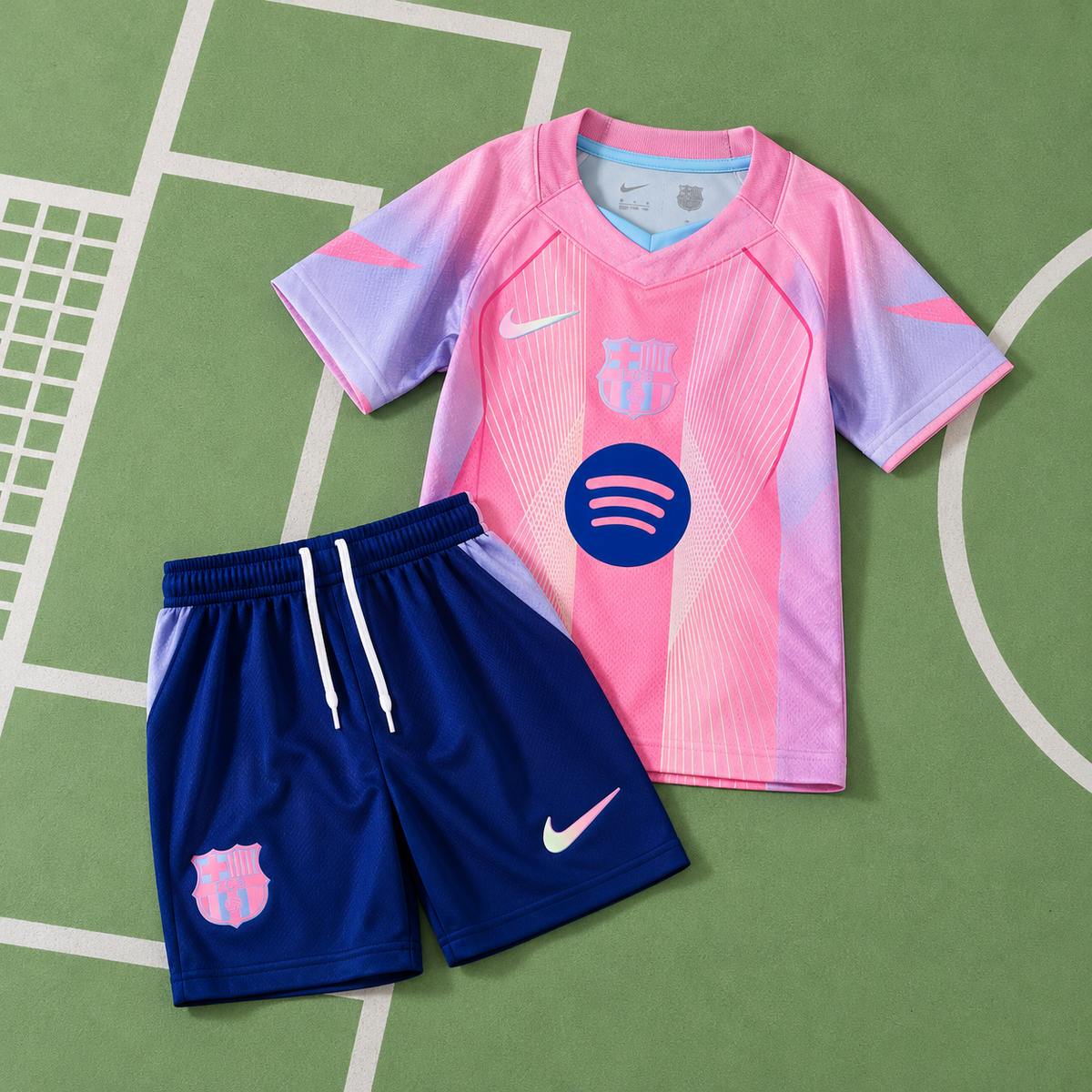 Echipament special roz FC Barcelona 25/26 pentru copii