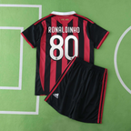 AC Milan 2009/10 Home Retro Jersey – Kids | Ronaldinho #80