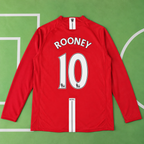 Manchester United 2007/08 Retro Home Long Sleeve Jersey – Ronaldo 7 / Rooney 10