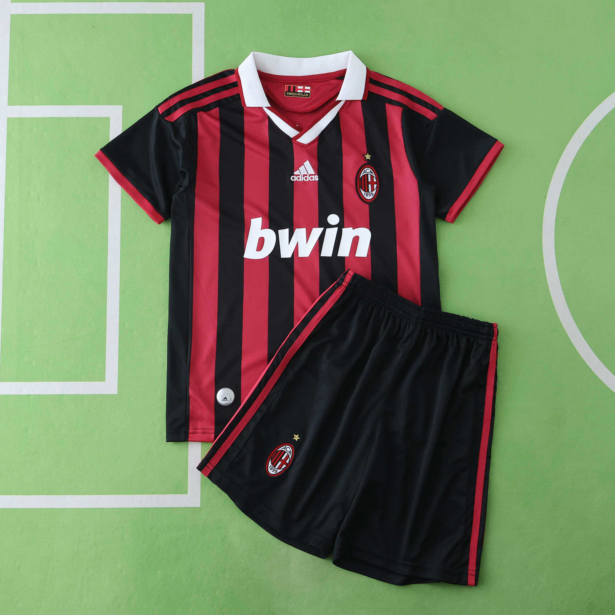 AC Milan 2009/10 Home Retro Jersey – Kids | Ronaldinho #80