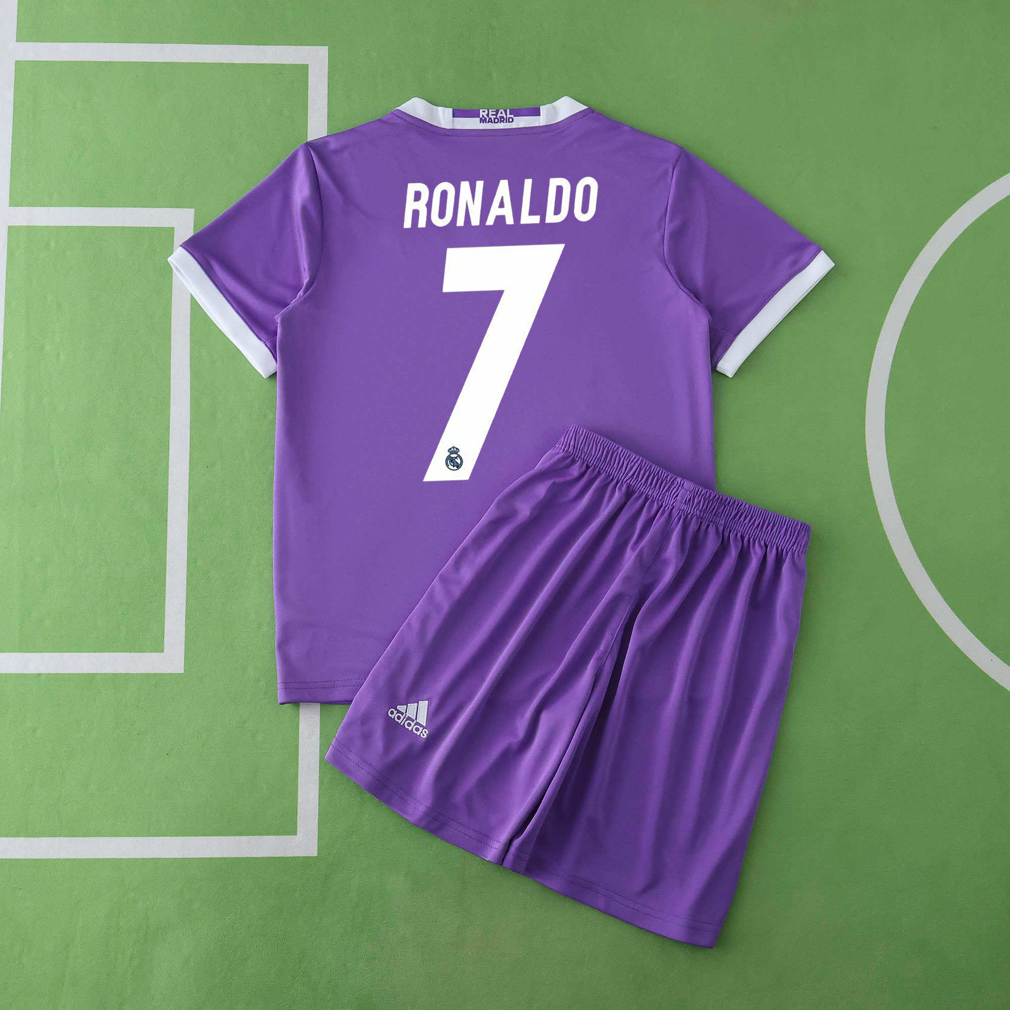 Echipament Real Madrid 16/17 pentru copii, Ronaldo 7, cu mânecă scurtă și lungă